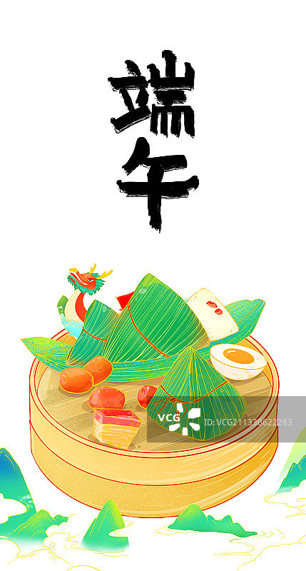 中国风端午节粽子插画图片素材