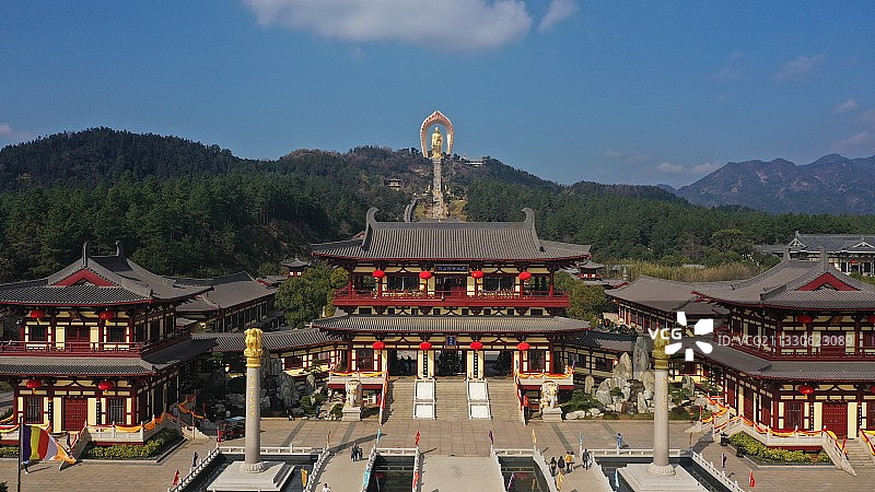 航拍江西庐山市东林寺大佛图片素材