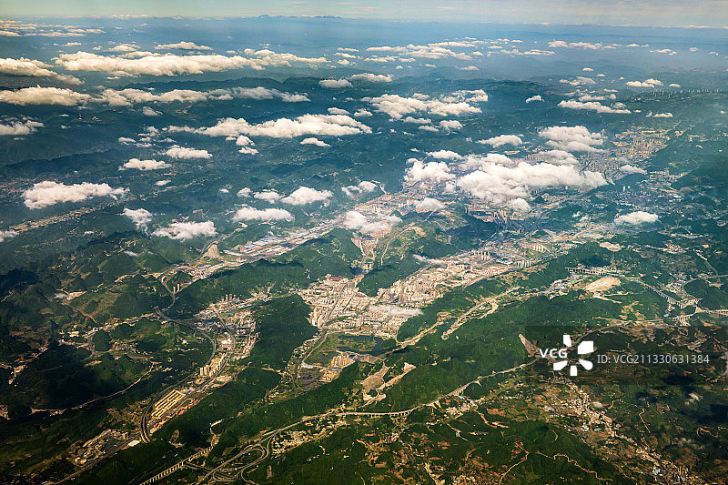 贵州六盘水市航拍图片素材