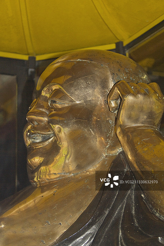 弥勒佛雕像特写图片素材