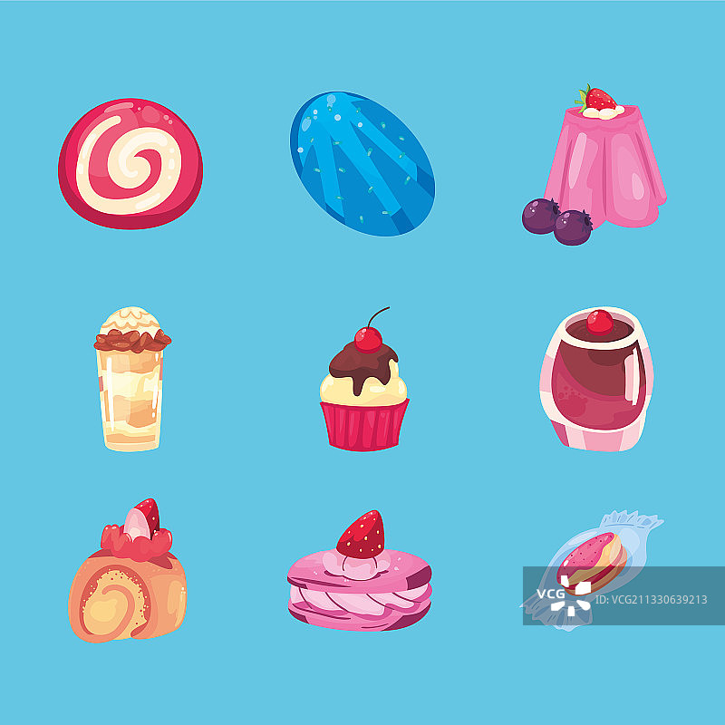 甜美食物图标集设计图片素材