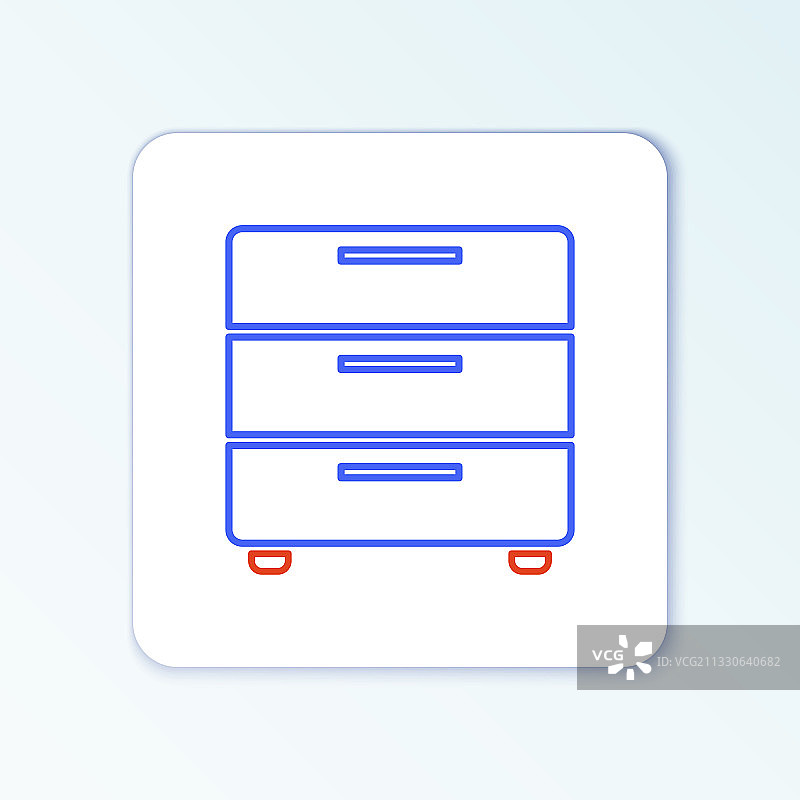 线条家具床头柜图标（白色背景）图片素材