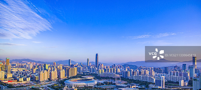 笔架山俯瞰罗湖全景图片素材