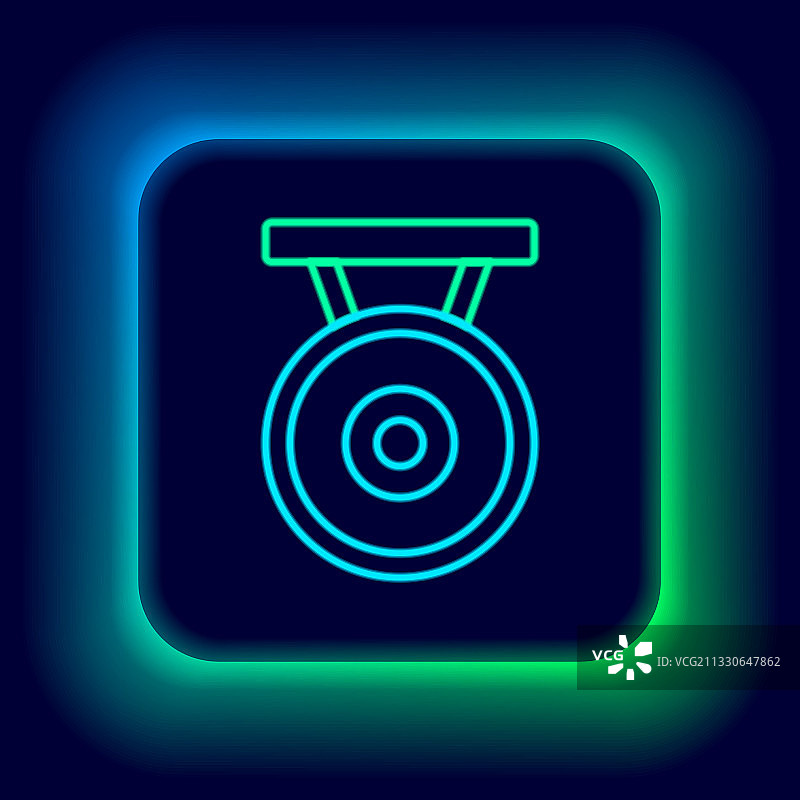 发光霓虹灯锣乐器打击乐图片素材