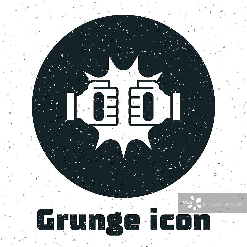 Grunge风格的拳击手套击打图标图片素材