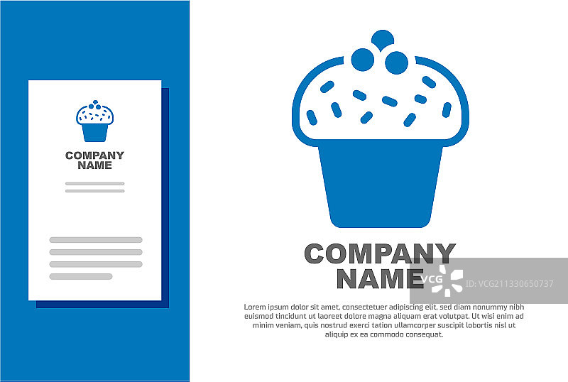 白色背景上的蓝色蛋糕图标图片素材