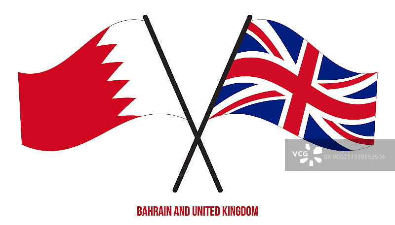 巴林与英国交叉的旗帜图片素材