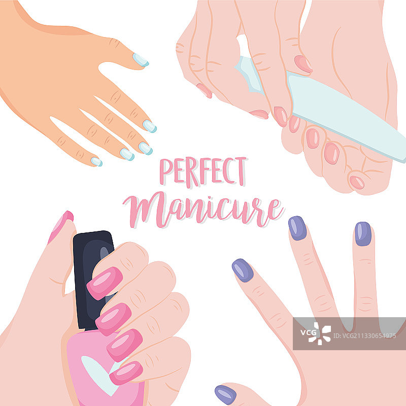 美甲展示与可爱指甲图片素材