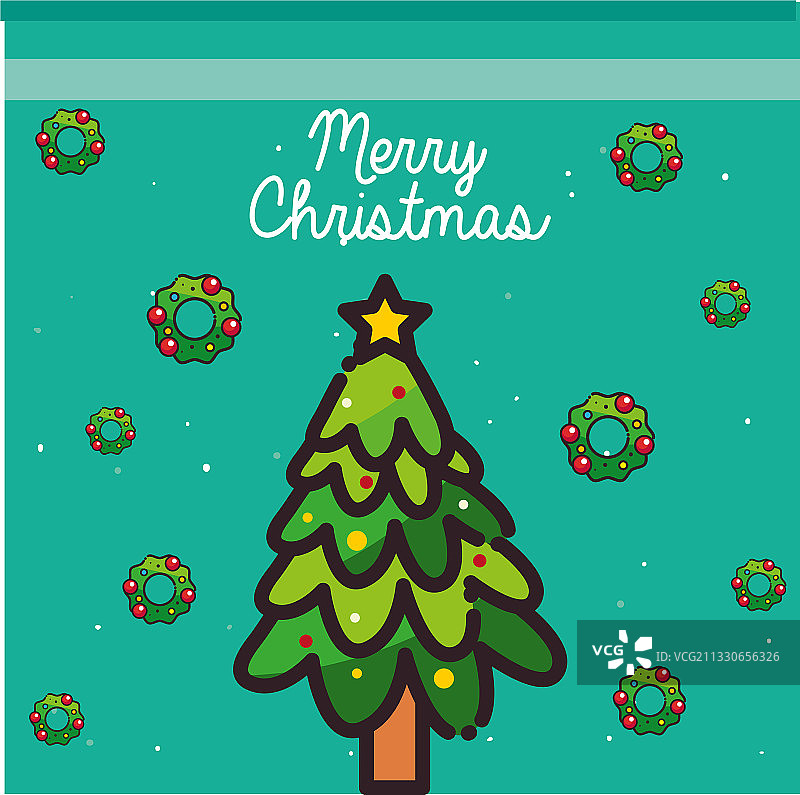 圣诞节松树与皇冠图片素材