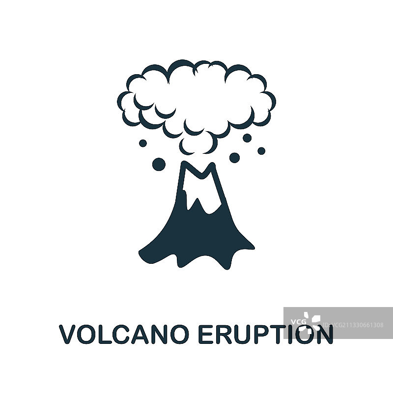 火山喷发图标（全球元素）图片素材