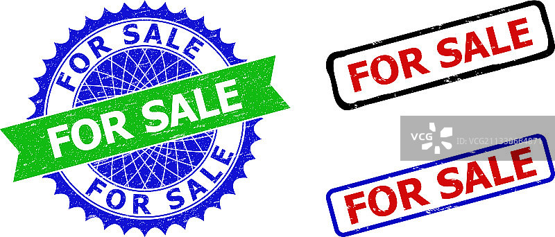 促销徽章和矩形双色印章图片素材