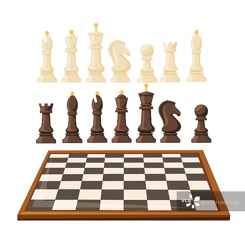 带有棋子的木制棋盘图片素材