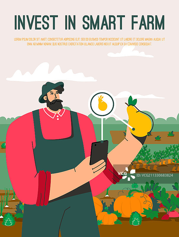 投资智能农场概念海报图片素材