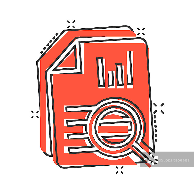 漫画风格的财务报表图标结果图片素材