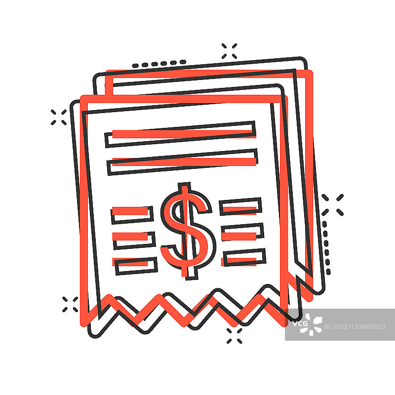 漫画风格的支票图标图片素材