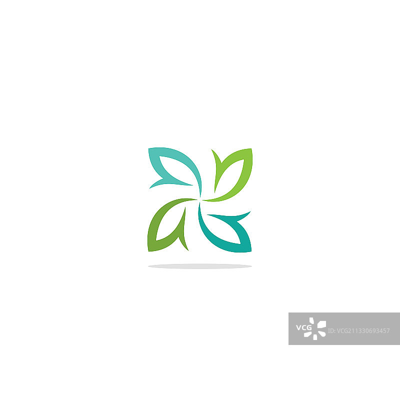 抽象圆形树叶彩色logo图片素材