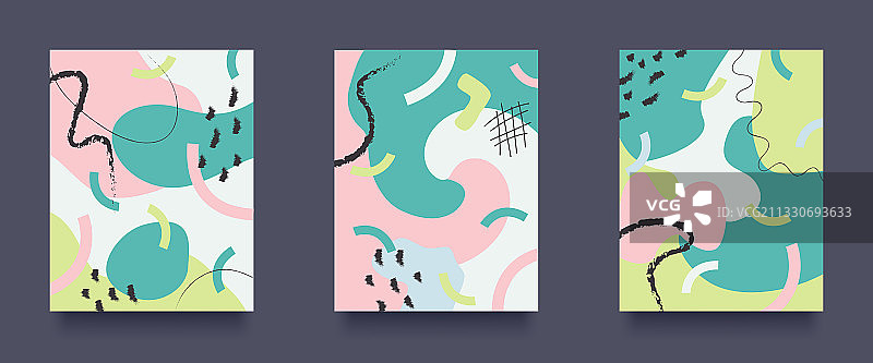 创意手绘抽象背景套装图片素材