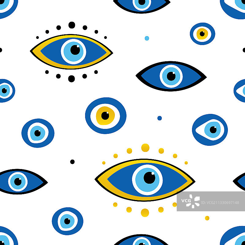 土耳其蓝色眼睛形状的护身符图案图片素材