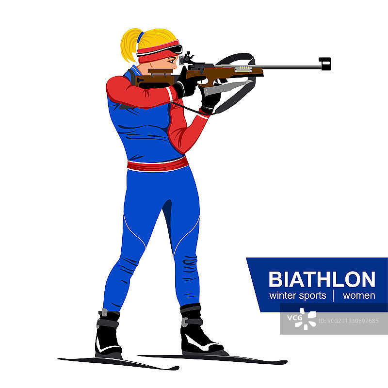 女子冬季两项立姿射击图片素材