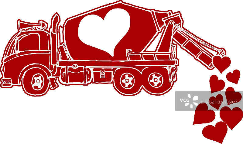 情人节水泥搅拌车图片素材