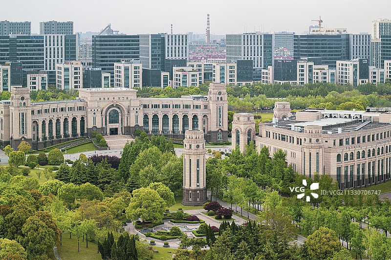 复旦大学江湾校区鸟瞰图片素材