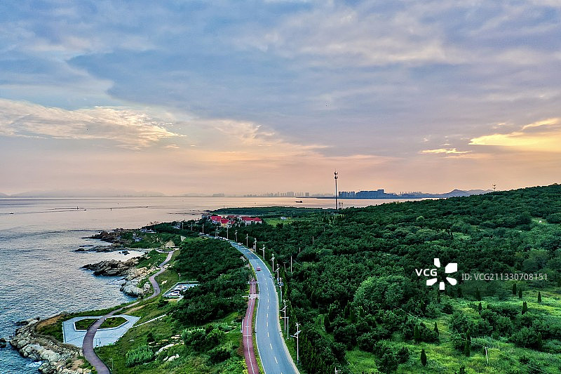 连三岛日落图片素材