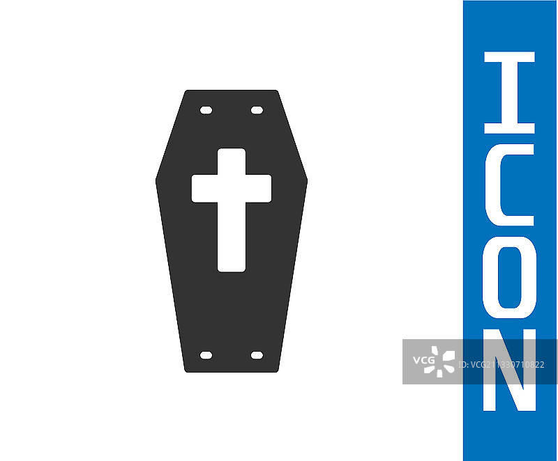 灰色基督教十字架棺材图标图片素材