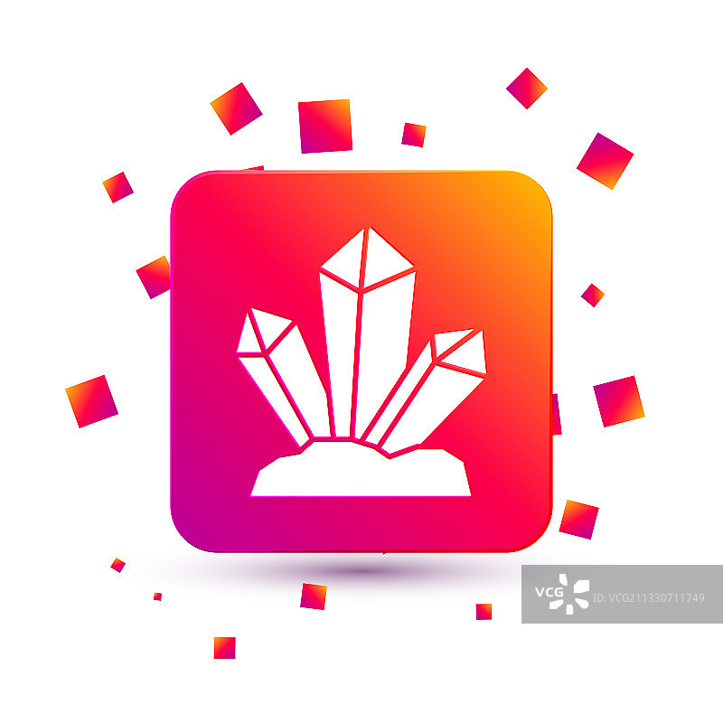 白色背景上孤立的白色魔法石图标图片素材