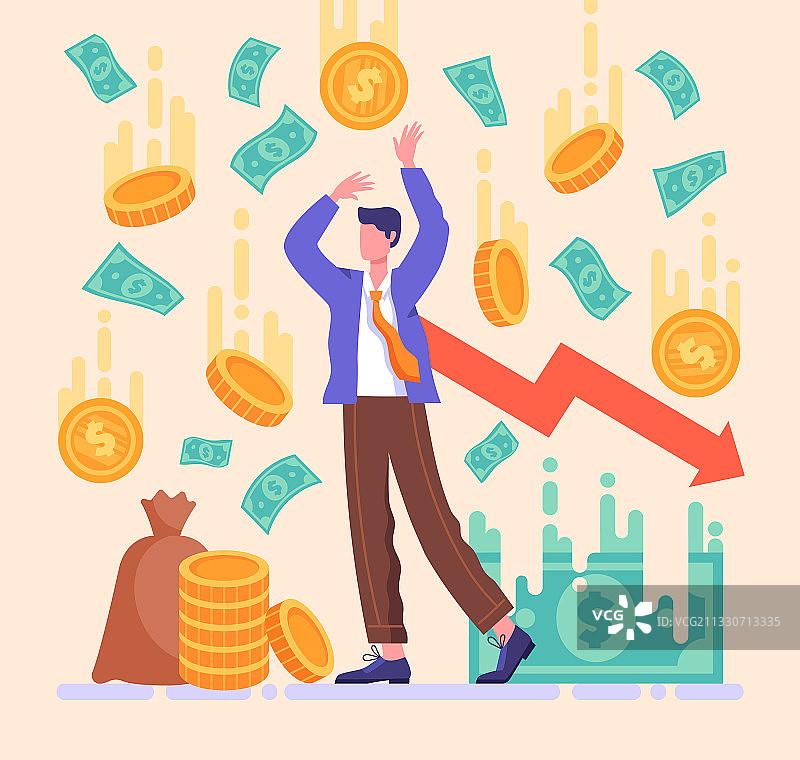 金融危机中的投资亏损图片素材