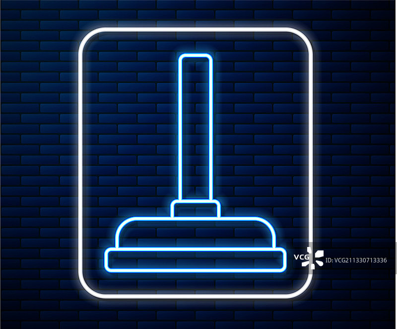 发光的霓虹灯木柄橡胶柱塞图片素材