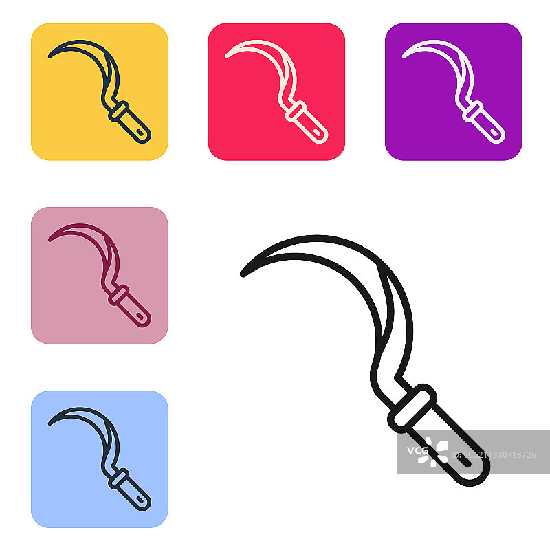 黑色线条镰刀图标白色背景图片素材