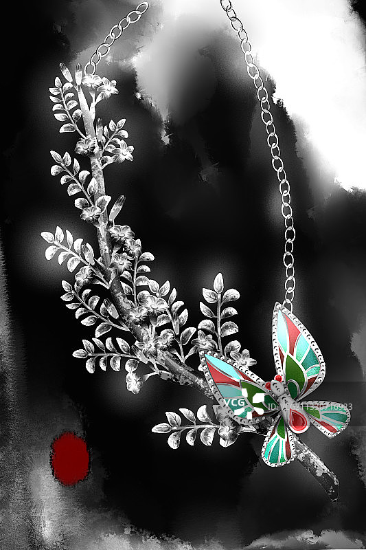 古风首饰配饰插画图片素材