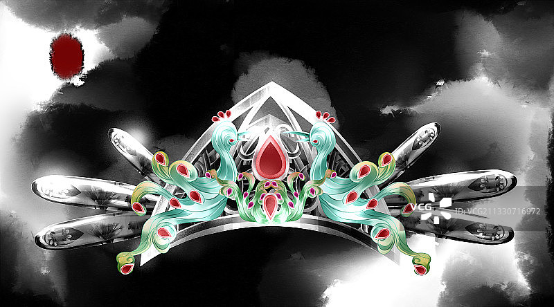 古风首饰配饰插画图片素材