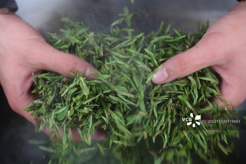 一个00后的炒茶人图片素材