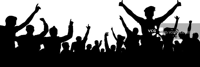 人群欢呼剪影图片素材