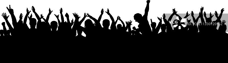 欢呼的人群轮廓图片素材