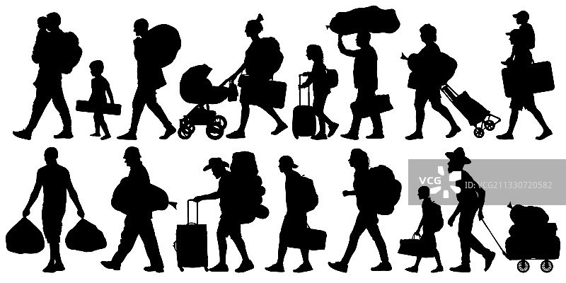 旅行者剪影图片素材