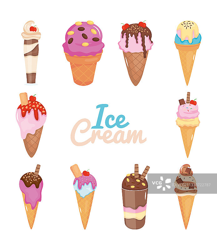 彩色冰淇淋设计合集图片素材