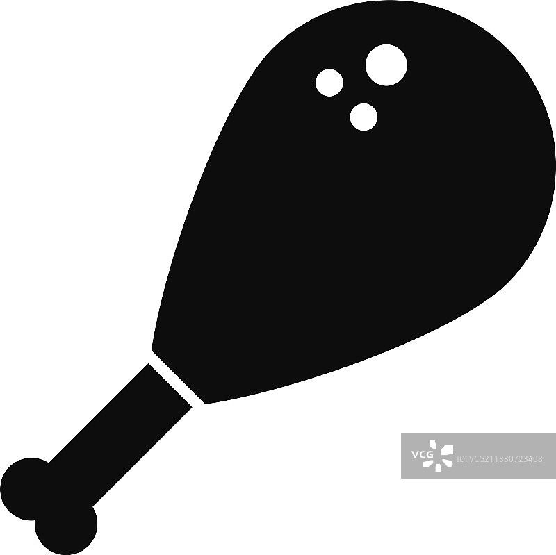 鸡腿剪影图标图片素材