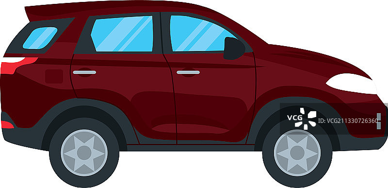 红色SUV图标彩色设计图片素材