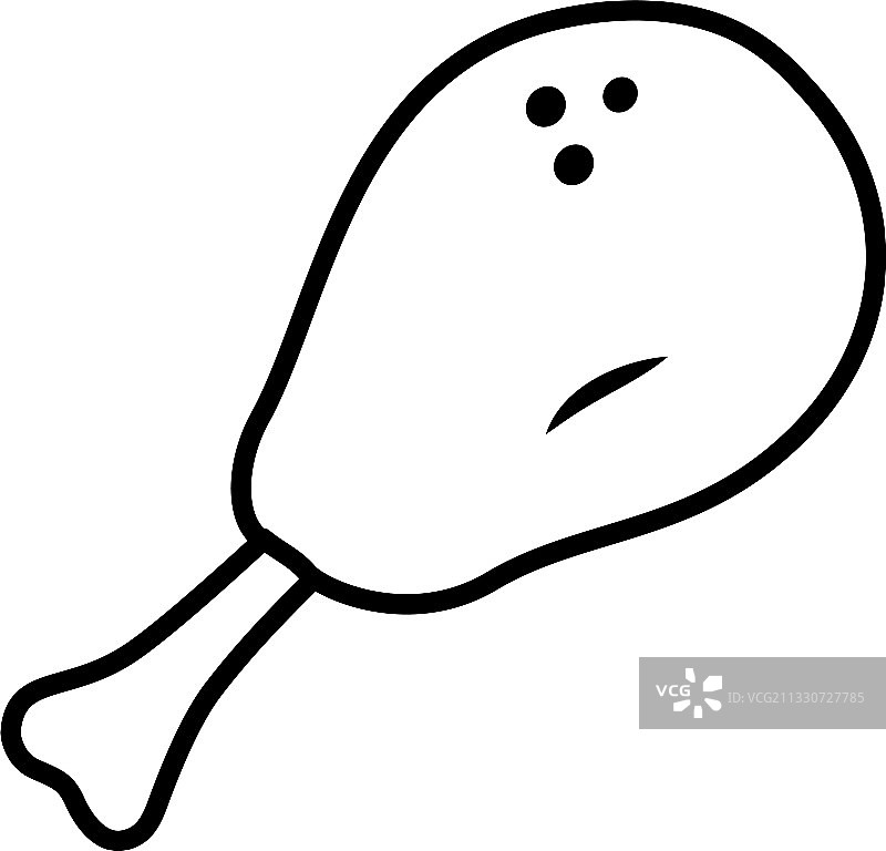 鸡腿图标线条风格图片素材