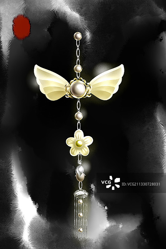 古风首饰配饰插画图片素材