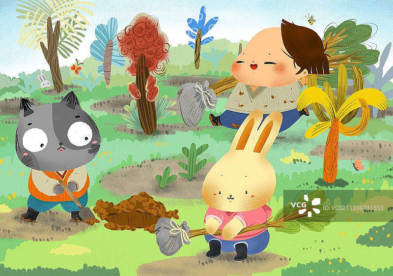 春天了就要去种树图片素材