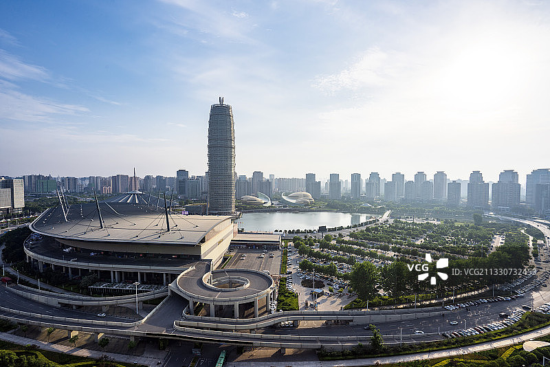 午后郑东CBD图片素材