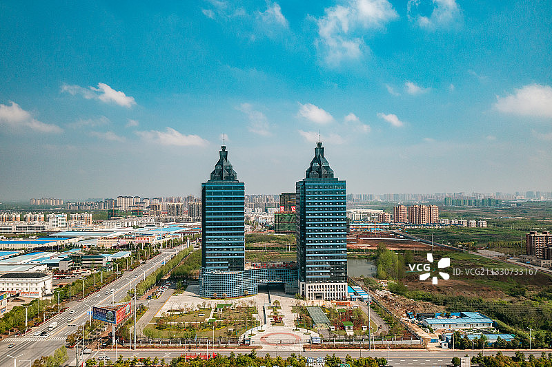 六安双创中心大楼-双塔图片素材