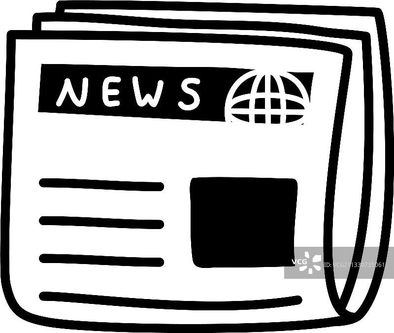 报纸图标剪影图片素材