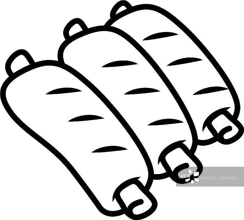 猪肋排图标线条风格图片素材