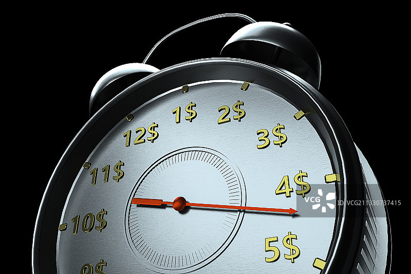 美元钟表经济发展图片素材