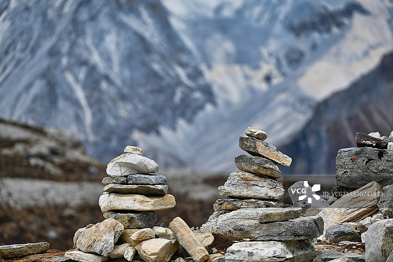 五色海附近的玛尼堆图片素材