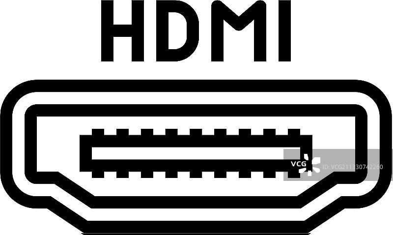 HDMI端口线性图标图片素材